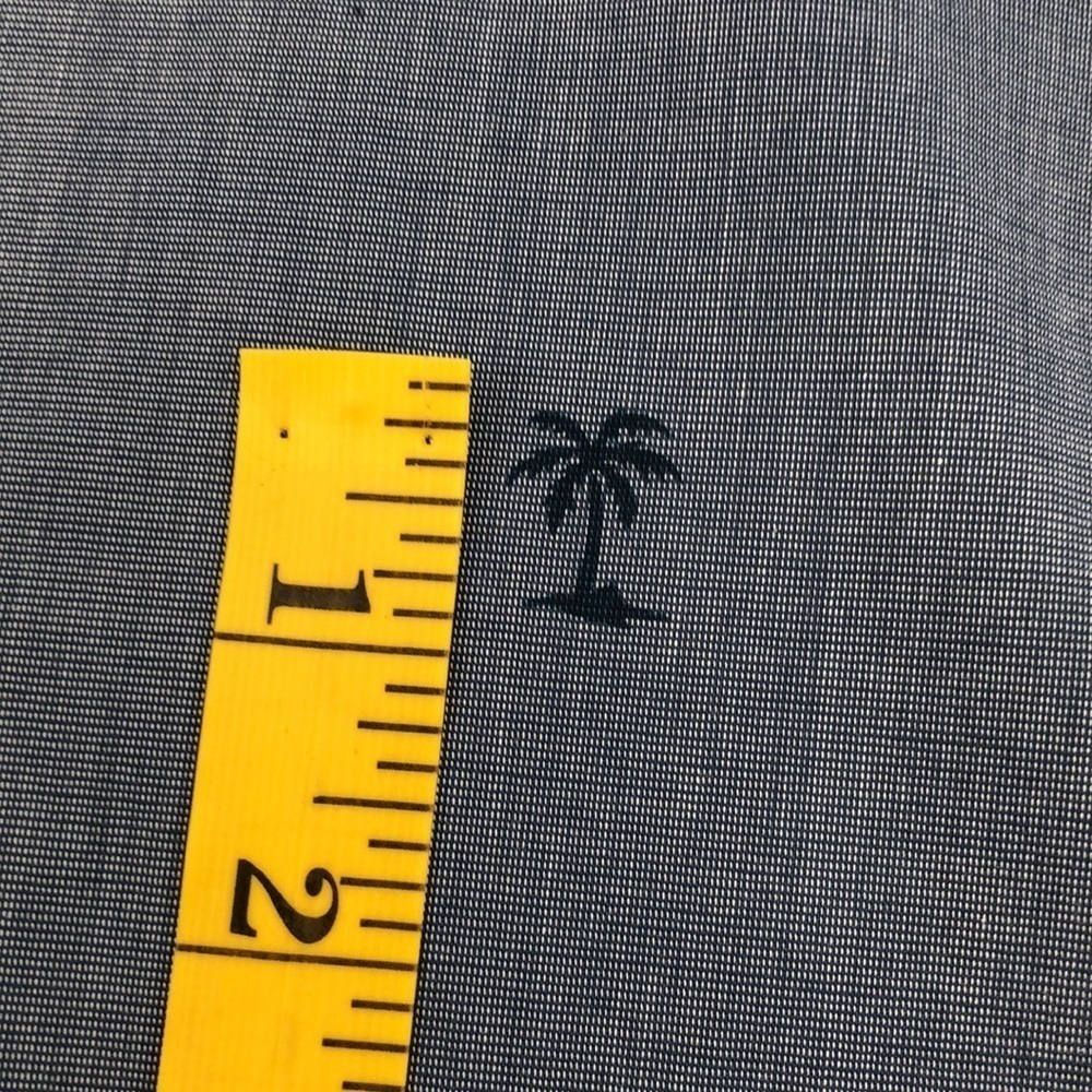 Chaps Easy Care Blue Palm Tree All Over Print Short Sleeved Button Down Size L - Picture 13 of 13